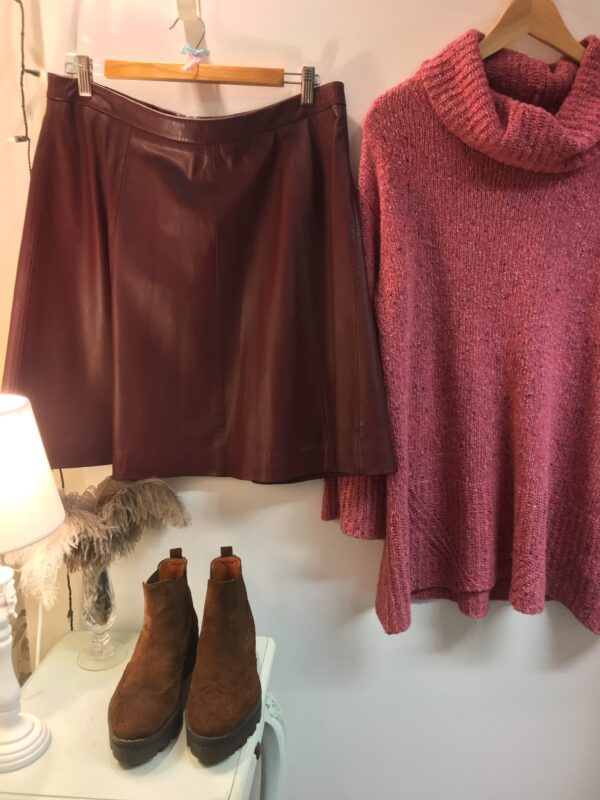 M&S leather skirt outfit
