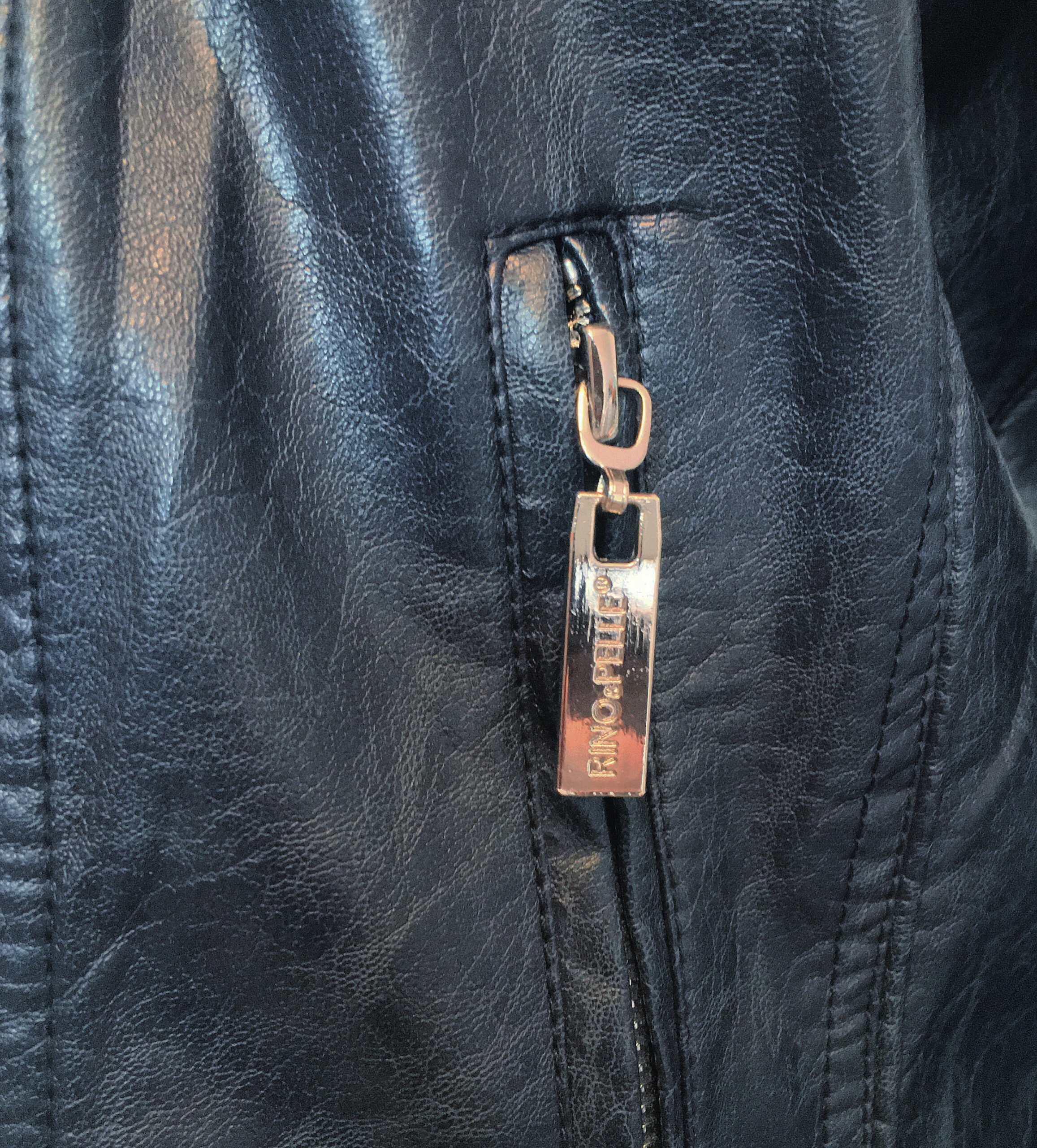 Rino & Pelle midnight leather-look biker jacket | Flutterby's Boutique