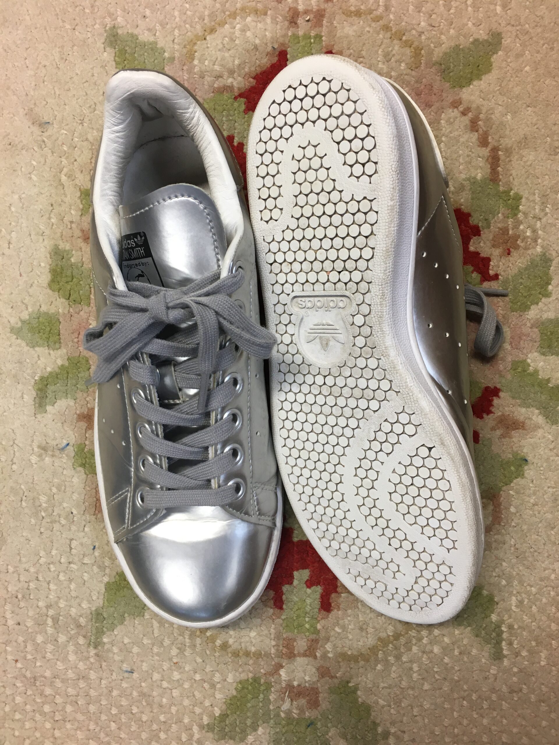 Adidas silver trainers | Flutterby's Boutique